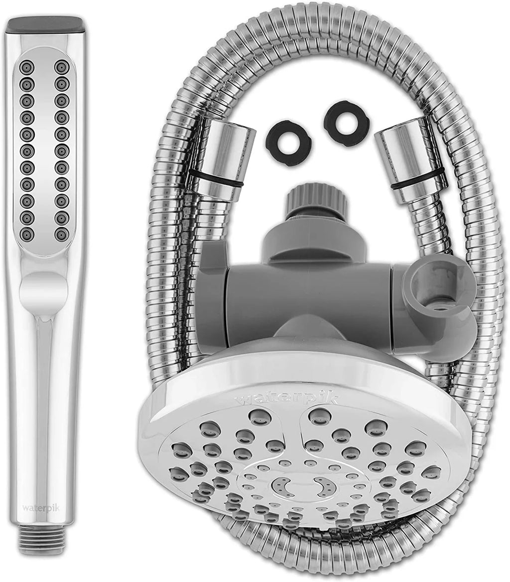 Spa Waterpik Chrome, Massage, XIB-633E-SBX-183ME PowerPulse Shower Combo PowerWand with