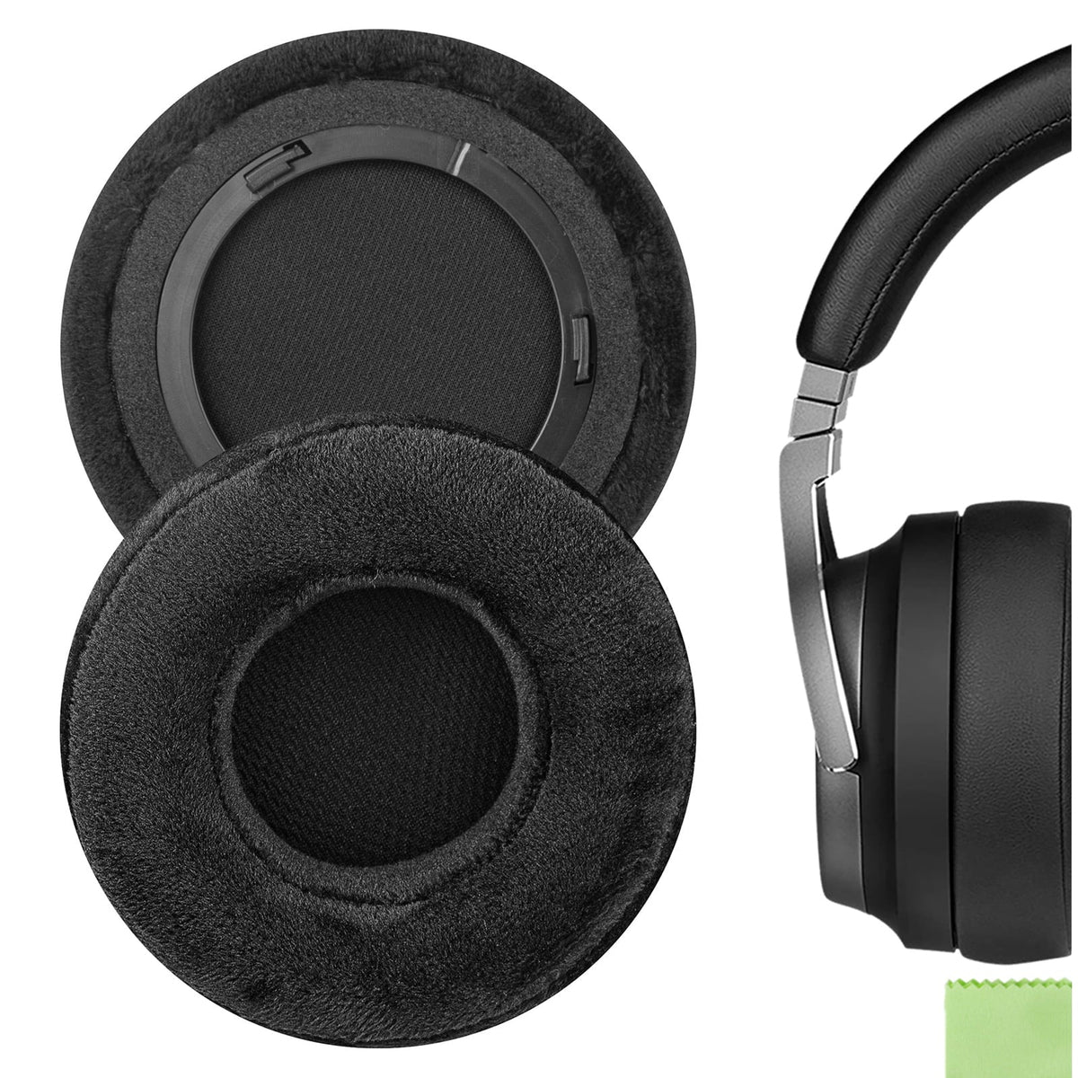 Cushions, Cups (Black) Pads Corsair RGB Wireless Wireless Virtuoso Headphones Ear Geekria Ear Repair Comfort Replacement Headset Virtuoso RGB, XT Ear SE, Virtuoso RGB Earpads, Velour for