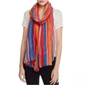 Scarf Fringe Rectangle Womens Wool Echo Striped