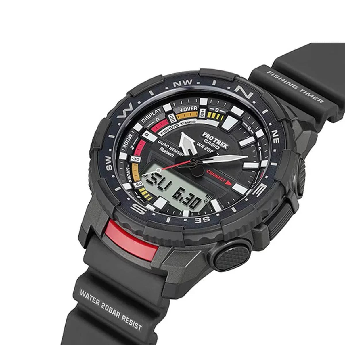 PRTB70-1 Casio Strap Trek Dial Men's Resin Ana-Digi Pro Watch