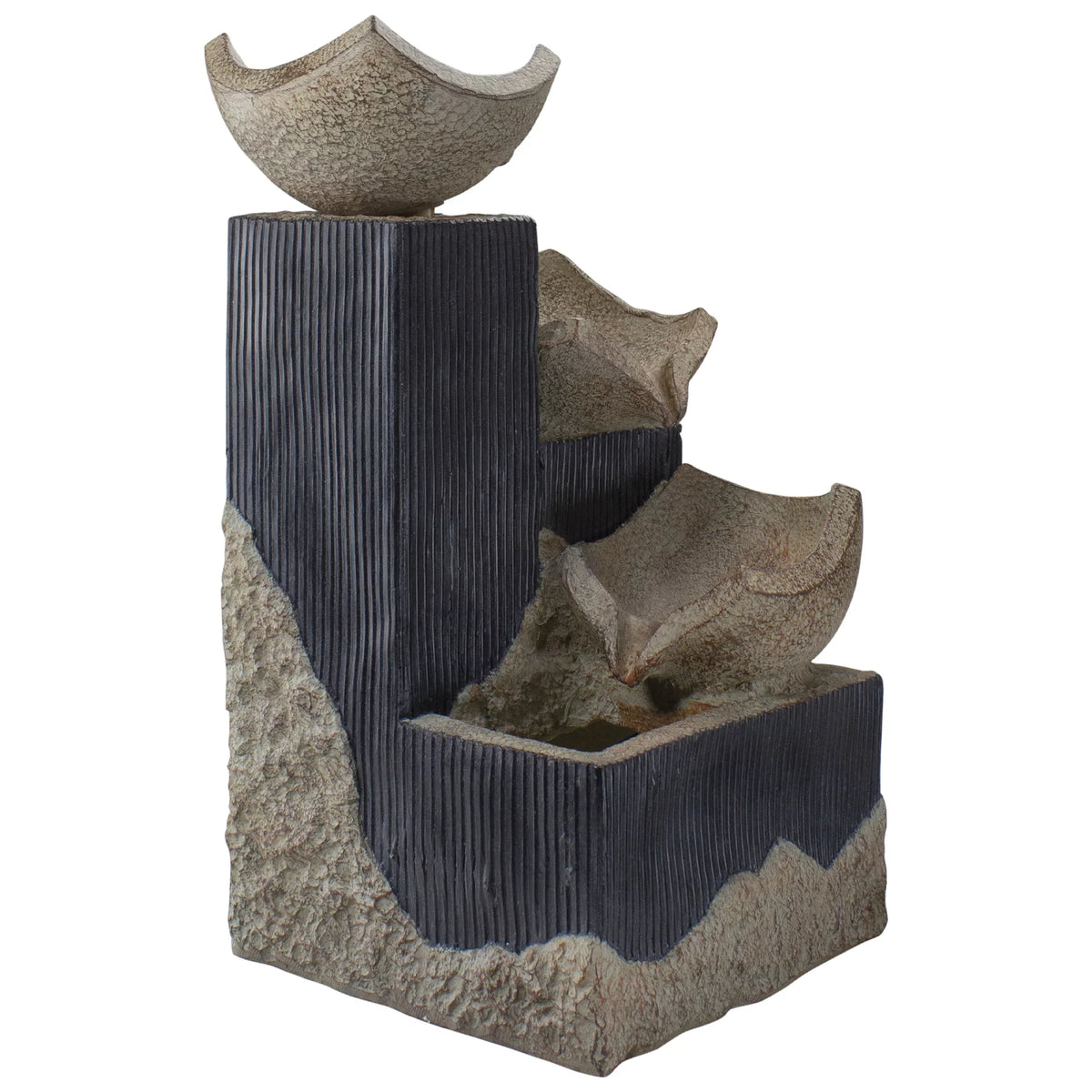 Northlight liquid Bowl Lighted 21" Cascading exterior 3-Tier LED Fountain