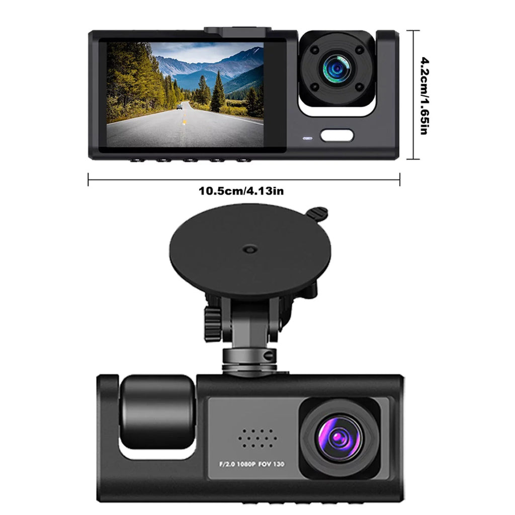 Rearview Dash Dash Cam Car Safety,3-in-1 for Mirror Moobody Safety Versatile Car Cam,1080P+720P+480p, Car