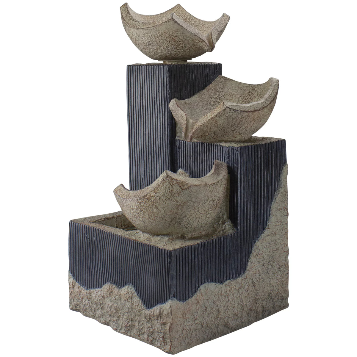 Northlight liquid Bowl Lighted 21" Cascading exterior 3-Tier LED Fountain