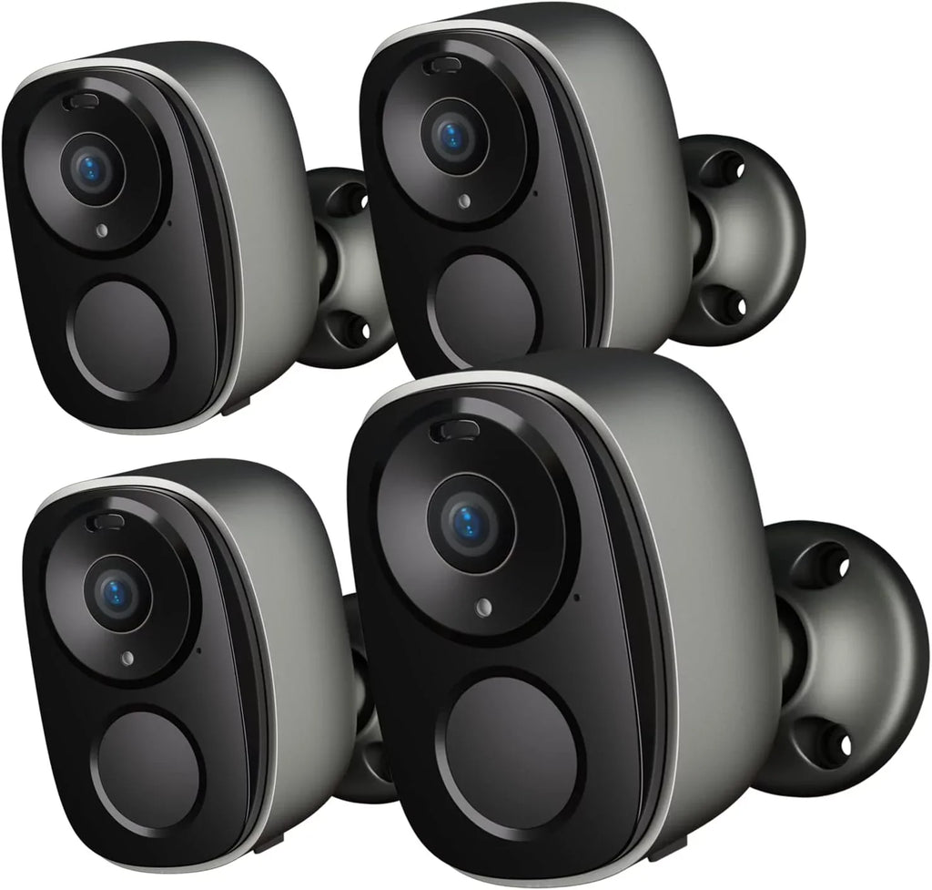 with 2K Vision, Home Cameras AI (BW4-G-4Pack) IP65, No Cloud Wireless Monthly SD/ Detection, Free Storage, Fee, Battery Powered Color Security Camera 2-Way Motion Audio Security for Night exterior,