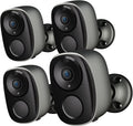 with 2K Vision, Home Cameras AI (BW4-G-4Pack) IP65, No Cloud Wireless Monthly SD/ Detection, Free Storage, Fee, Battery Powered Color Security Camera 2-Way Motion Audio Security for Night exterior,