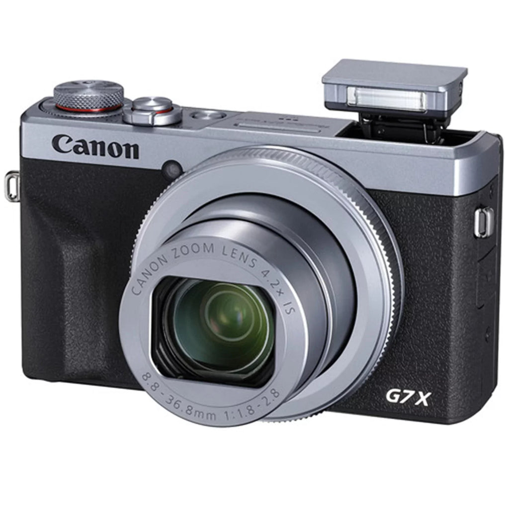 (Silver) Bundle + with Card + Tripod III ZeeTech Camera X Mark G7 Canon Pieces 64GB Professional 2 Digital SanDisk Case Memory + PowerShot