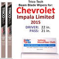 Limited Beam 2) (Set 2015 Blade of Wipers Chevrolet Impala