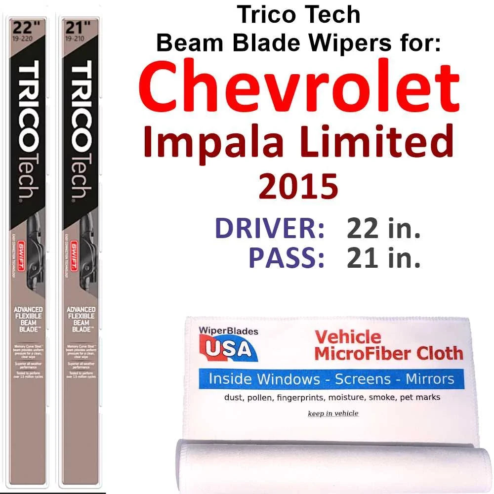 Limited Beam 2) (Set 2015 Blade of Wipers Chevrolet Impala