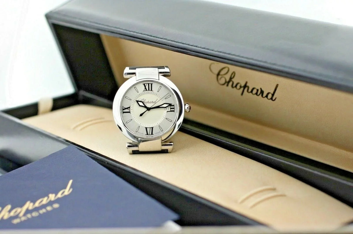 W/B/P Steel Women's Leather Black 8532 Watch Swiss Quartz 36mm ImperialE Chopard