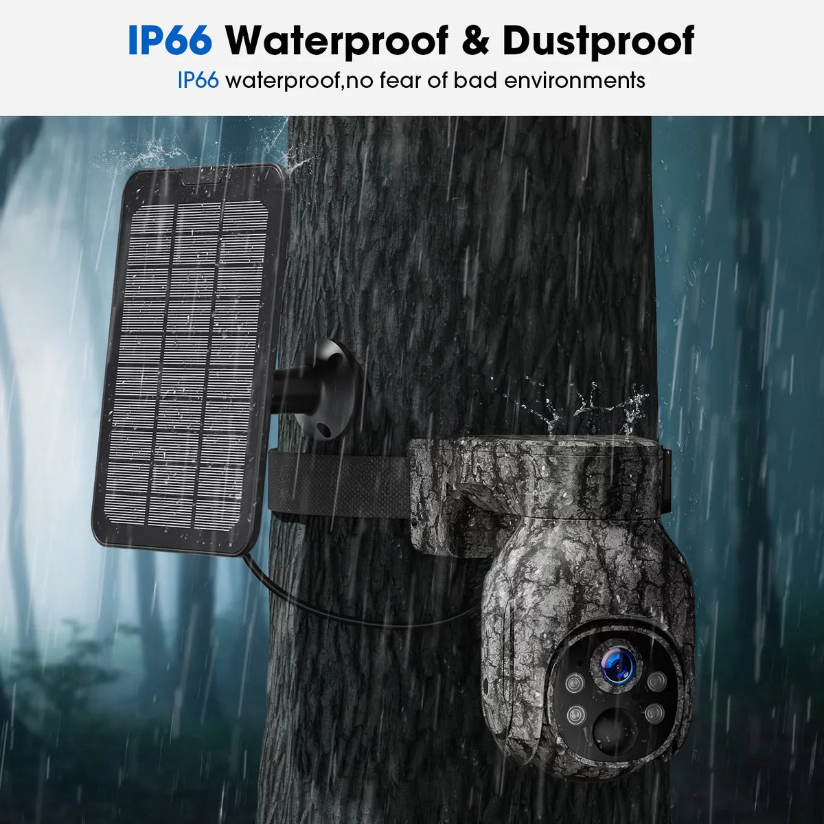 Cam Game Hunting Wireless 90°Tilt, Trail LTE, Card SIM Night Camera WiFi Cellular with Motion, PIR 4G CAMPARK Security Solar No Cloud Live Vision, 2K 360°Pan View, Camera Storage, Waterproof, with &SD