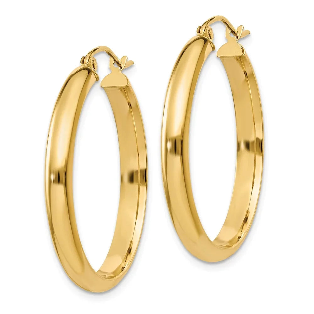 Yellow Round Tube for Women Earrings; Gold Teens; for Men Adults and Hoop and 14kt Real
