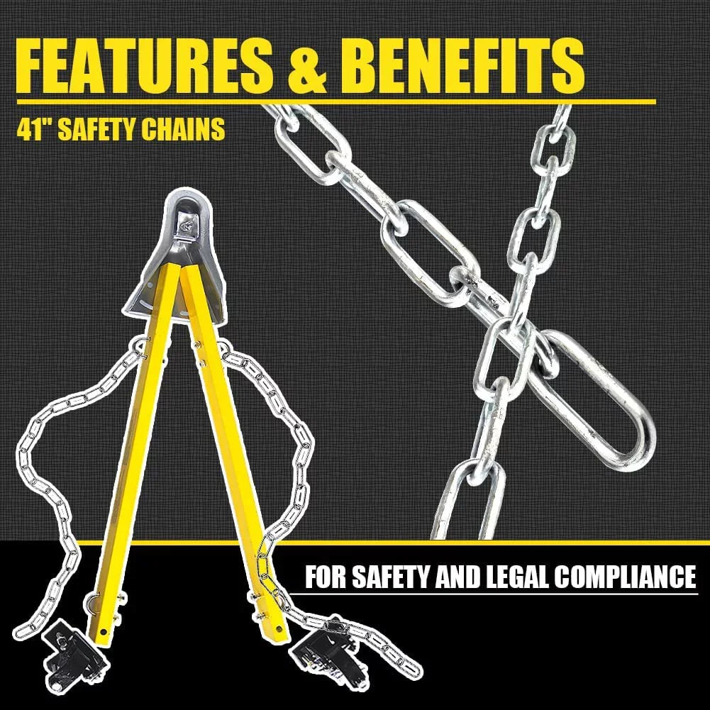 Adjustable Towing w/Chains HPDAVV Bar Compatible Tow Jeep with Kit / Yellow Adjustable System Tow Car Bar RV 5000lb Mount Truck Bumper