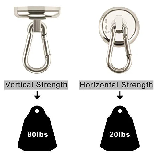 '- Kitchen Hanging Magnet Ant Hookfor bagnet Warehouse Heavy Snap Magnetic Swivel Office Purse Neodymium Mag Indoor/exterior Carabiner Factory Grill Pac Duty Carabiner with (6 80LBS Carabiner Hooks