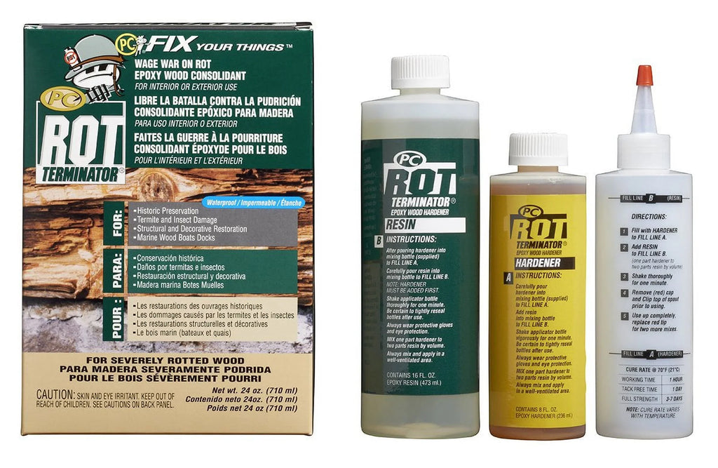 Terminator Two Amber PC Bottles, 24oz PC-Rot Wood in Two-Part 240618 Hardener, Epoxy Products