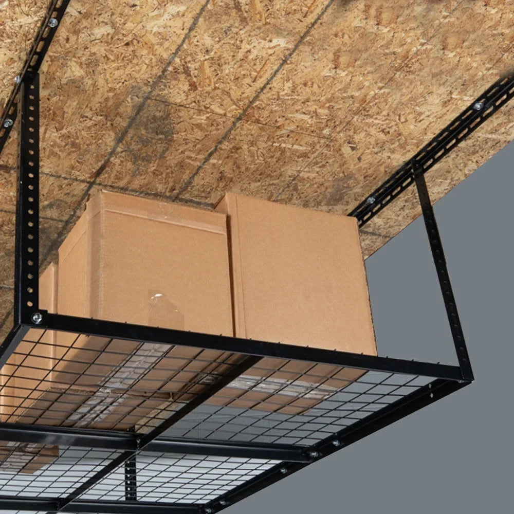 Capacity, Grid x Garage Adjustable 20" to Height, Overhead Bikes Storage 6' Storage Loading Bins Attachments with Wire System, 41" Equipment for 4' Rack, LB Titan 500 Metal Organization Mount Ceiling
