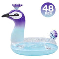 Fun Beach Floaties Peacock Inch Tube, for Kids Pool PVC Toys Ring Decoration Designed with Glitter | Swim Raft Fast Yayle Float Party Valves Inflatable Lounge 48