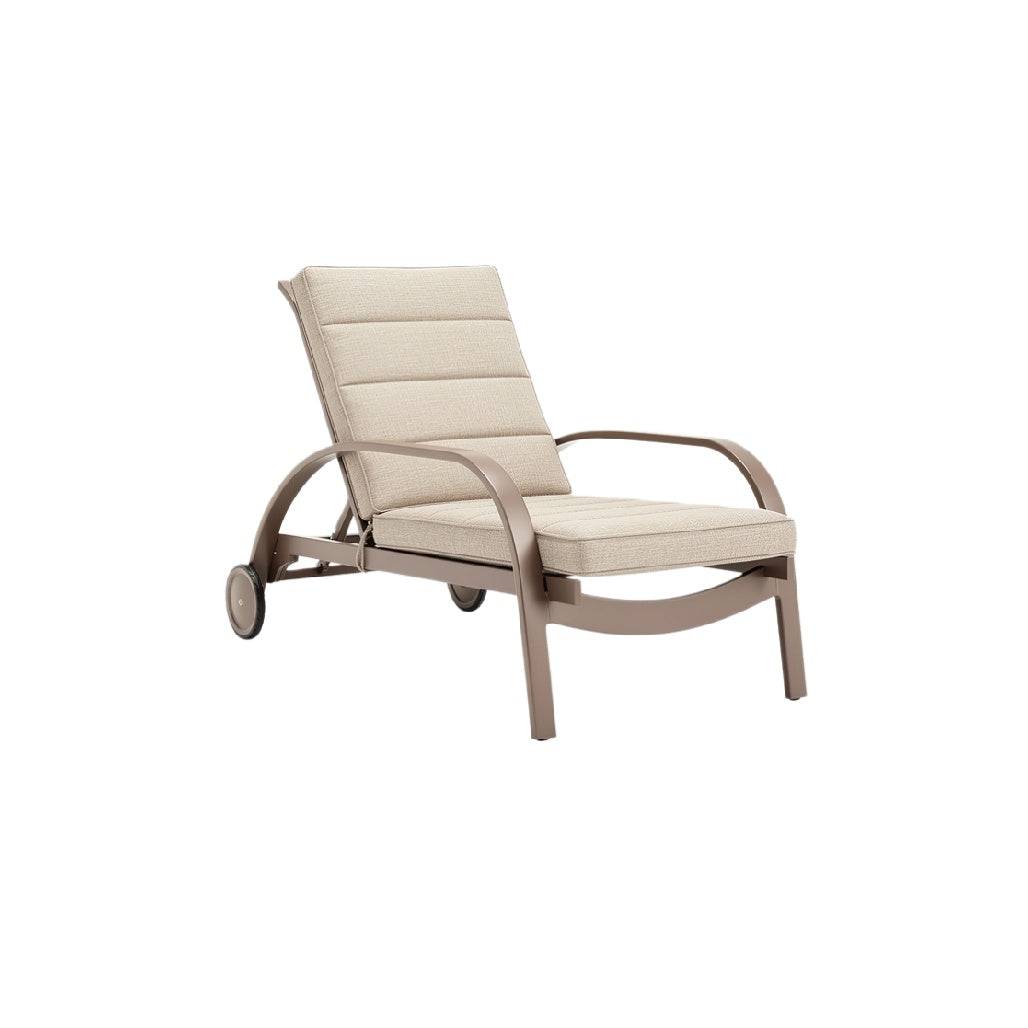 Adjustable Outdoor Lounger with Sleek Metal Frame and Cushioned Fabric