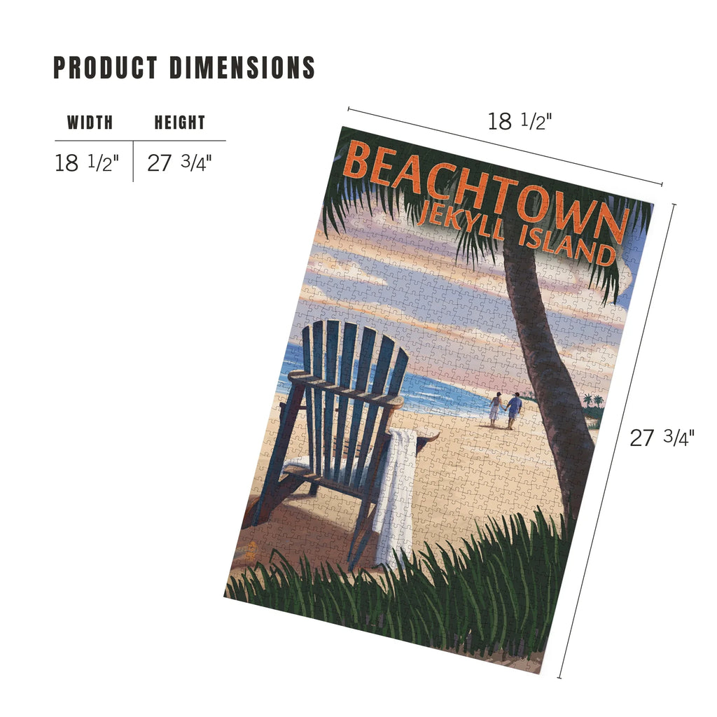 the Beach Press Jekyll Beachtown, on Adirondack Lantern Georgia, Puzzle, Chair Island, Jigsaw Piece 1000