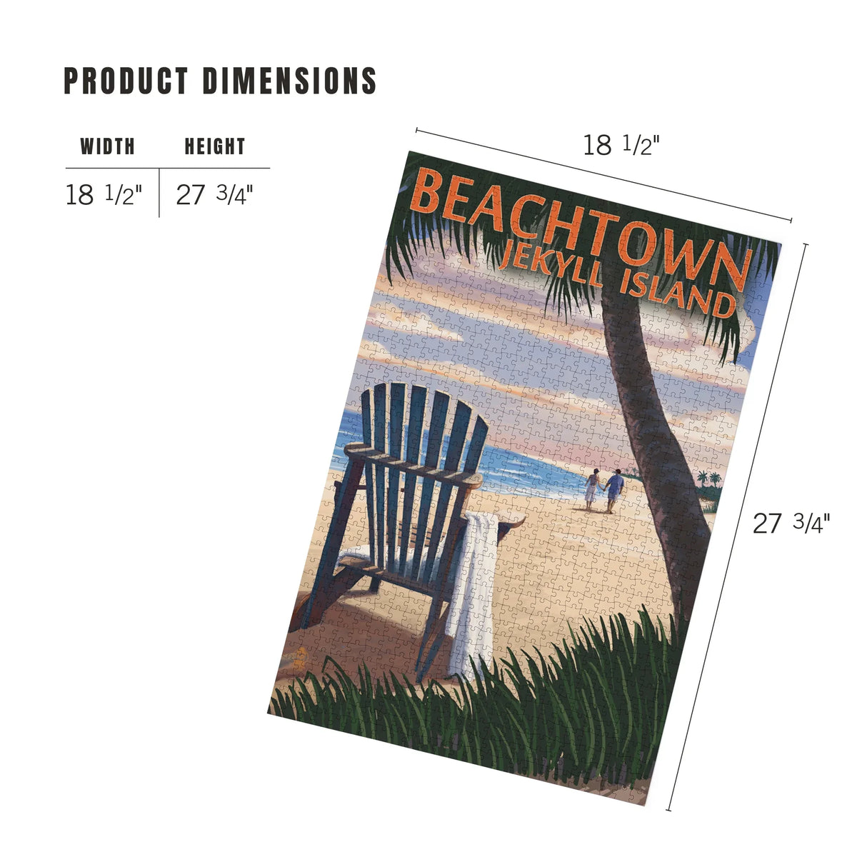 the Beach Press Jekyll Beachtown, on Adirondack Lantern Georgia, Puzzle, Chair Island, Jigsaw Piece 1000