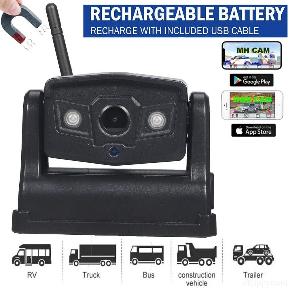 View Battery Jahy2Tech Camera Wireless WiFi Camera, Backup Front/Rear 9600mAh Magnetic