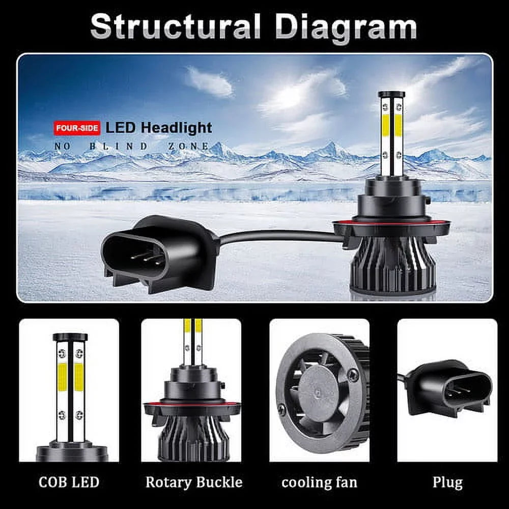 LED Headlight 2006 & Country Bulbs High/Low For 2007 Chrysler 2005 Town Beam Kit
