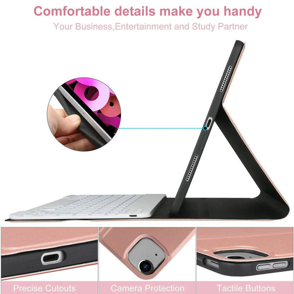 Pencil Pink Keyboard Air for iPad iPad Case Gen Holder Keyboard 5th Kvago 2022 Built-in Bluetooth