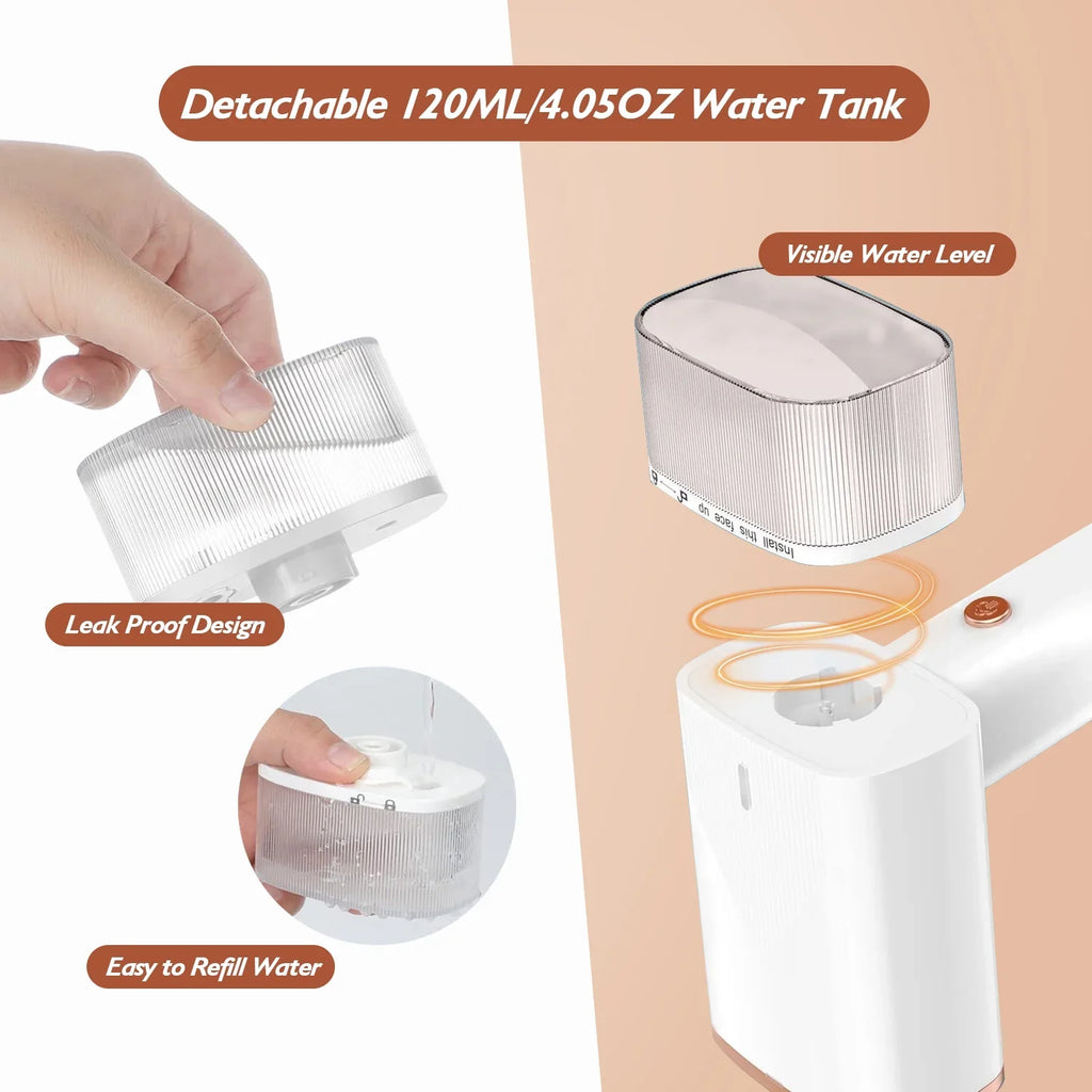 120ML Steamer Portable up Electric Travel Brush 1000W 30S apparel with White Remover iMounTEK Heat Steamer Garments for Wrinkles Tank, Foldable Handheld liquid