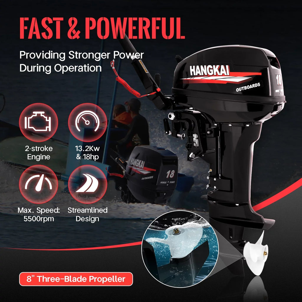 Cooling Boat Fichiouy Stroke 246CC Fishing 2 HP CDI liquid System Motor Duty Outboard Heavy 18 Engine