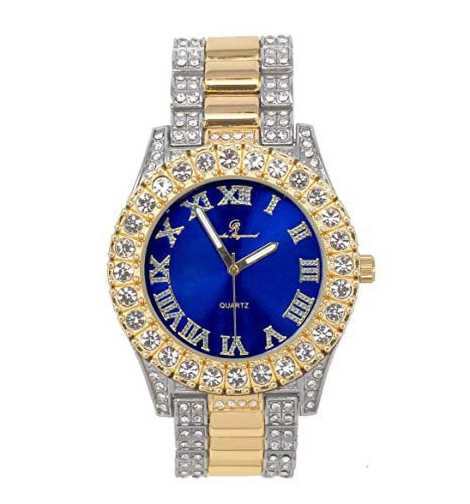 Big Watch Roman with Numerals Mens Single Silver (ST10328TT Rocks Dial Fully Out RN Colorful Red) Iced - Blood ST10327