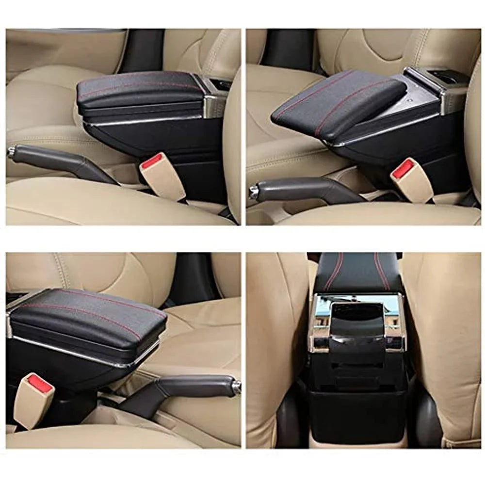 Automotive Leather Rotatable Nissan OUKANING Tiida Console Body Parts Armrest Latio Automotive For Black Box 2007-2011 Center Versa Storage