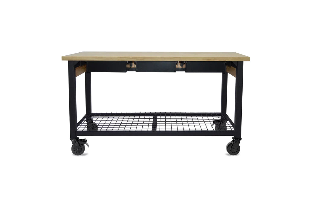 Metal & Wood Workbench 62" Industrial Rove