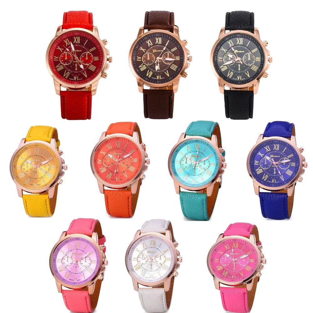 Watch Ladies Analog Numerals Pack Set Men Weicam Girls Leather PU Wrist Watches Assorted Fashion Women Roman 10 for Wholesale Unisex Quartz