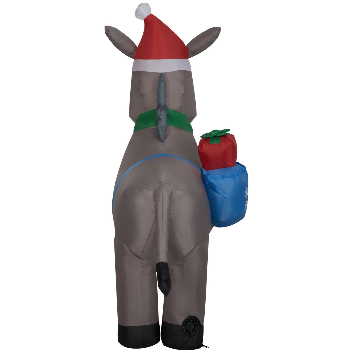 w/ Gift Saddle Inflatable Yard Airblown Christmas Bag Donkey Decoration Gemmy 5'