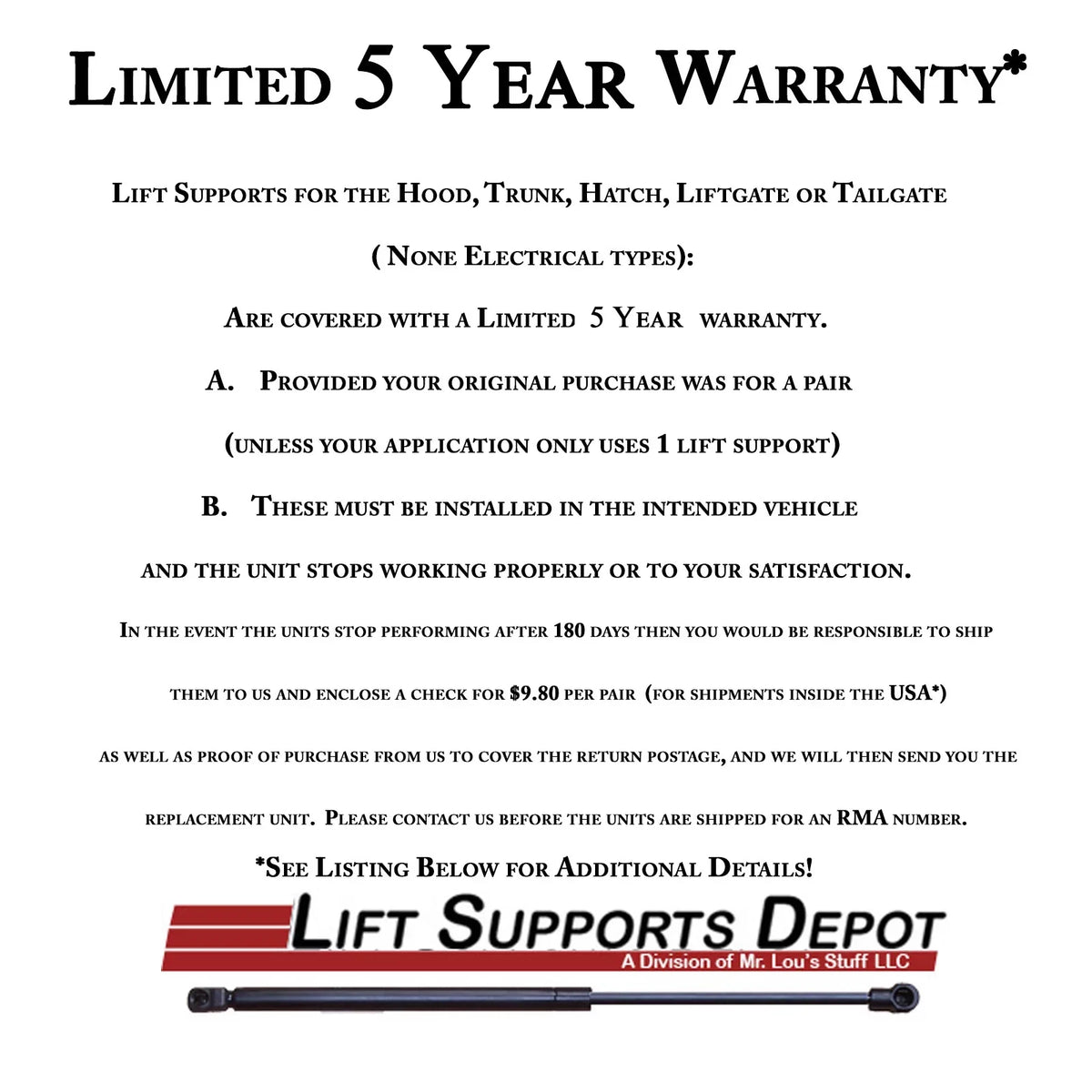 '- Shock Qty Evoque Lr061667. 2011 Gas 2012 Compatible 2013 Lift 2019 2017 2014 Power with 2015 Rover 2018 Support L&R Replaces Depot Supports PM9903E Liftgate 1 2016