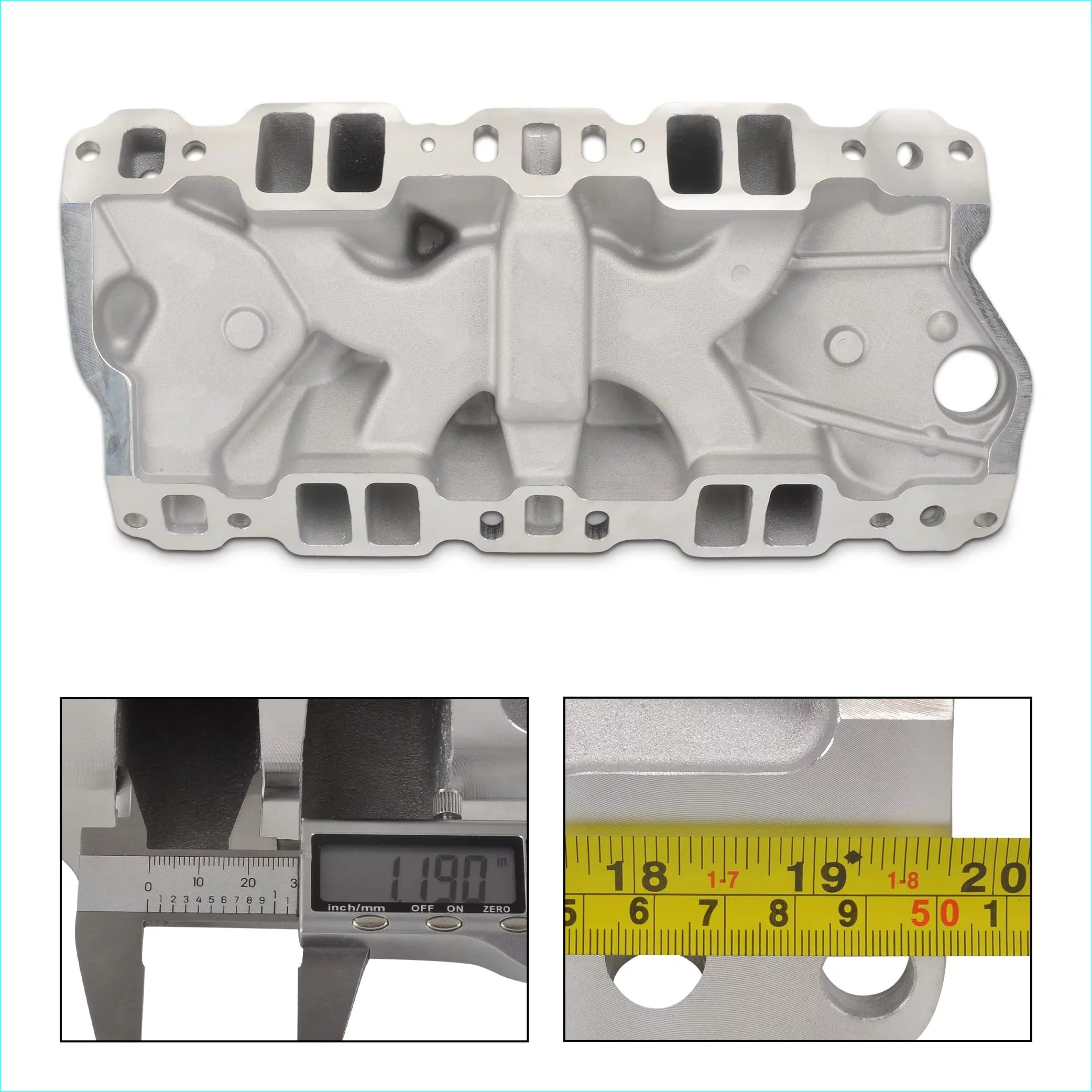 Dual Block SBC FGJQEFG Manifold 350 Intake Chevy Small Aluminum 327 305 400 Plane 1957-1986