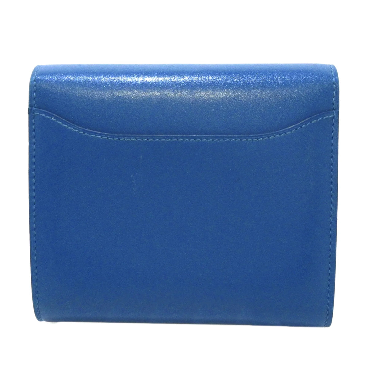 Wallets Constance Blue Small Compact (Good) Pre-Owned Authenticated Hermès Leather Calf Unisex Wallet