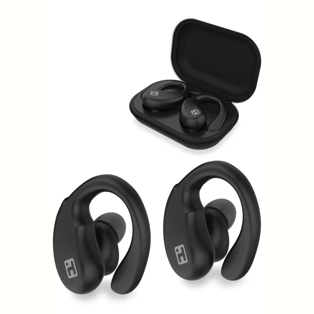 Secure TWS Bluetooth Sporty Ergonomic (BE-204) with XT-33 Fit and Zip-Case Earbuds Design