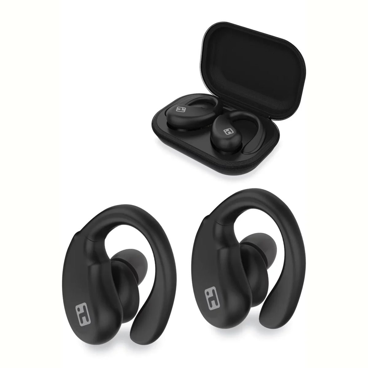Secure TWS Bluetooth Sporty Ergonomic (BE-204) with XT-33 Fit and Zip-Case Earbuds Design