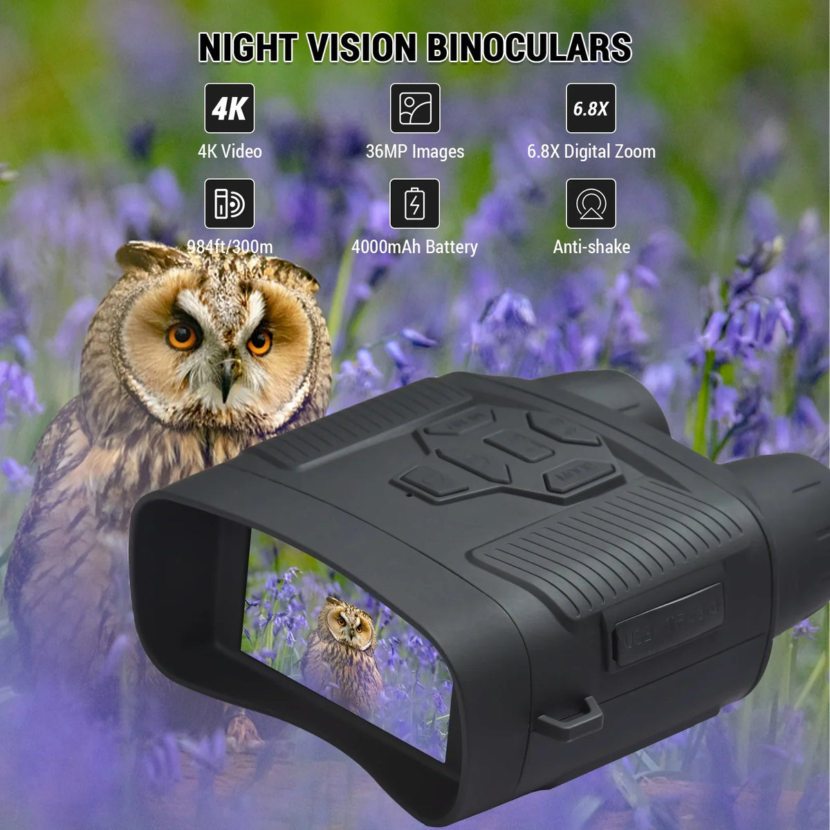 Carevas -shake Vision shake Device Function scope,Infrared Infrared Night shake Vision scope Device Function Enhanced Vision Vision Dazzduo Observation shake -shake Stable 4K