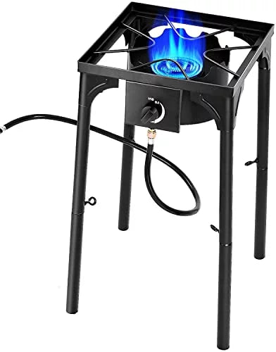 for BTU Cast exterior Burner Camping, Patio, Cooker Patio w/Detachable Portable Moccha Propane Legs, Burner Stove Perfect RV 000 Iron Cooking Single 100, or Gas