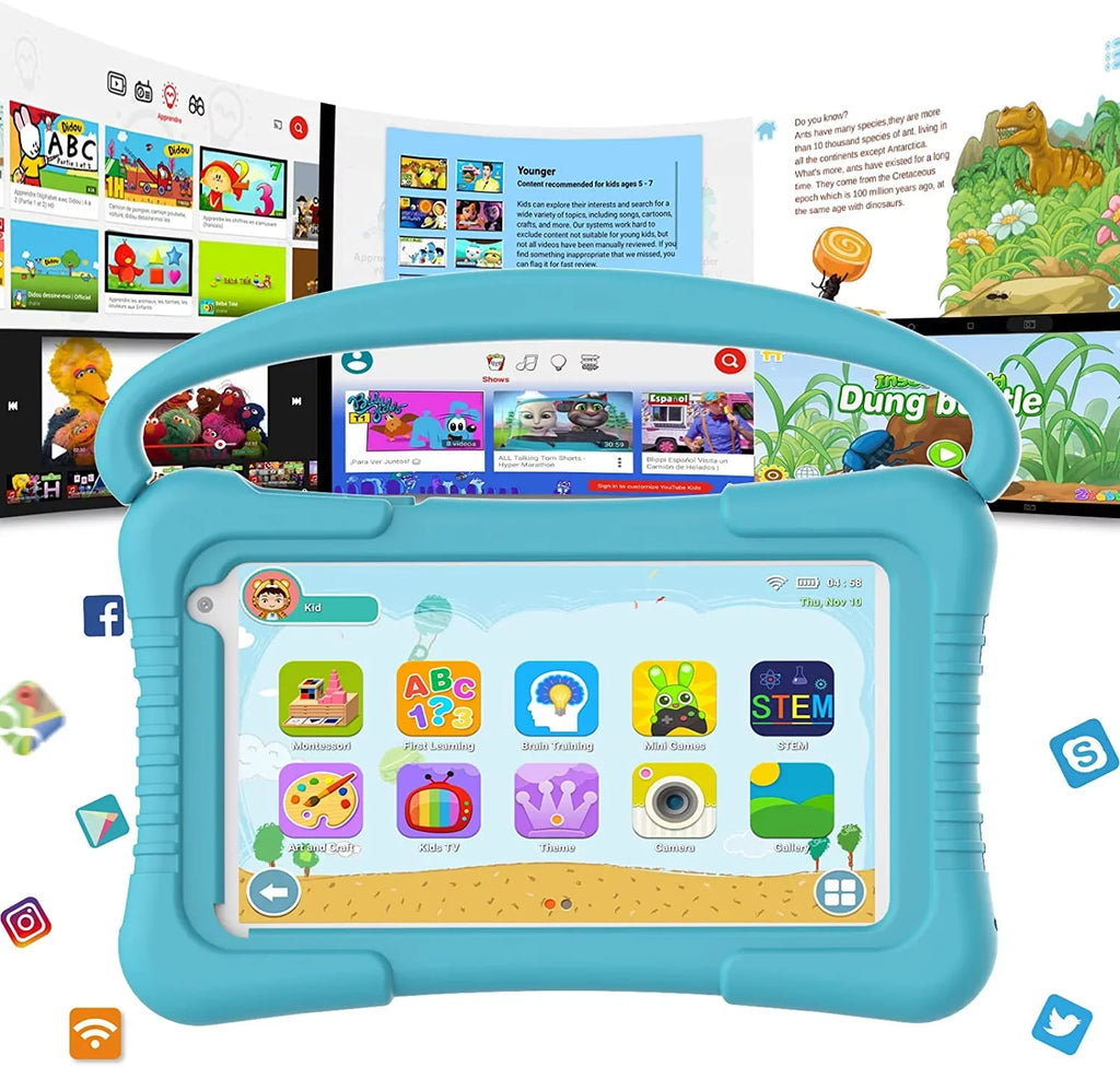 Dual Parental Tablet 32G Camera inch Kid-Proof for 2GB Kids Tablet Educational with Tablets Kids Games RAM Software Tablet Android Kids Toddler 7 Control, 11 Netflix. Pre-Installed YouTube WiFi Kids