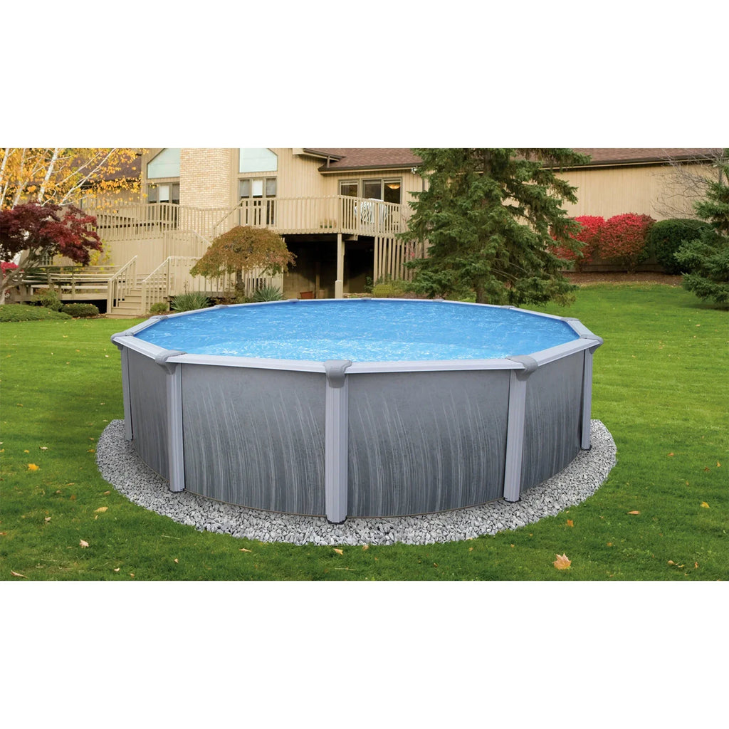 Martinique Rail Steel Round With Pool 18' Top Bluewave 52-In 7-In