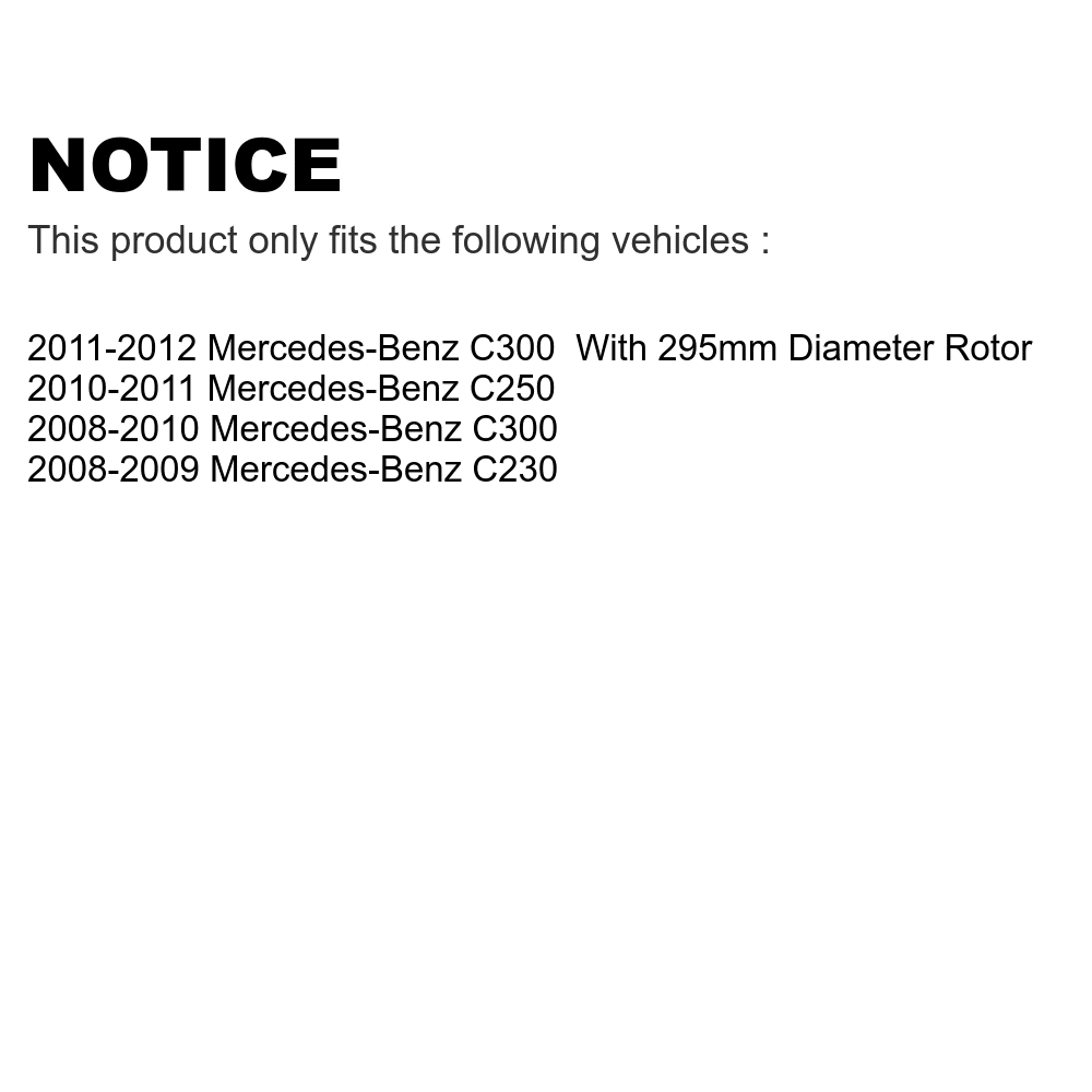 Disc Rotors Brake -Benz - C300 Coated For Kit C230 Semi-Metallic Slotted C250 Front And KDF-100354 Rear Transit Auto Pads Drilled