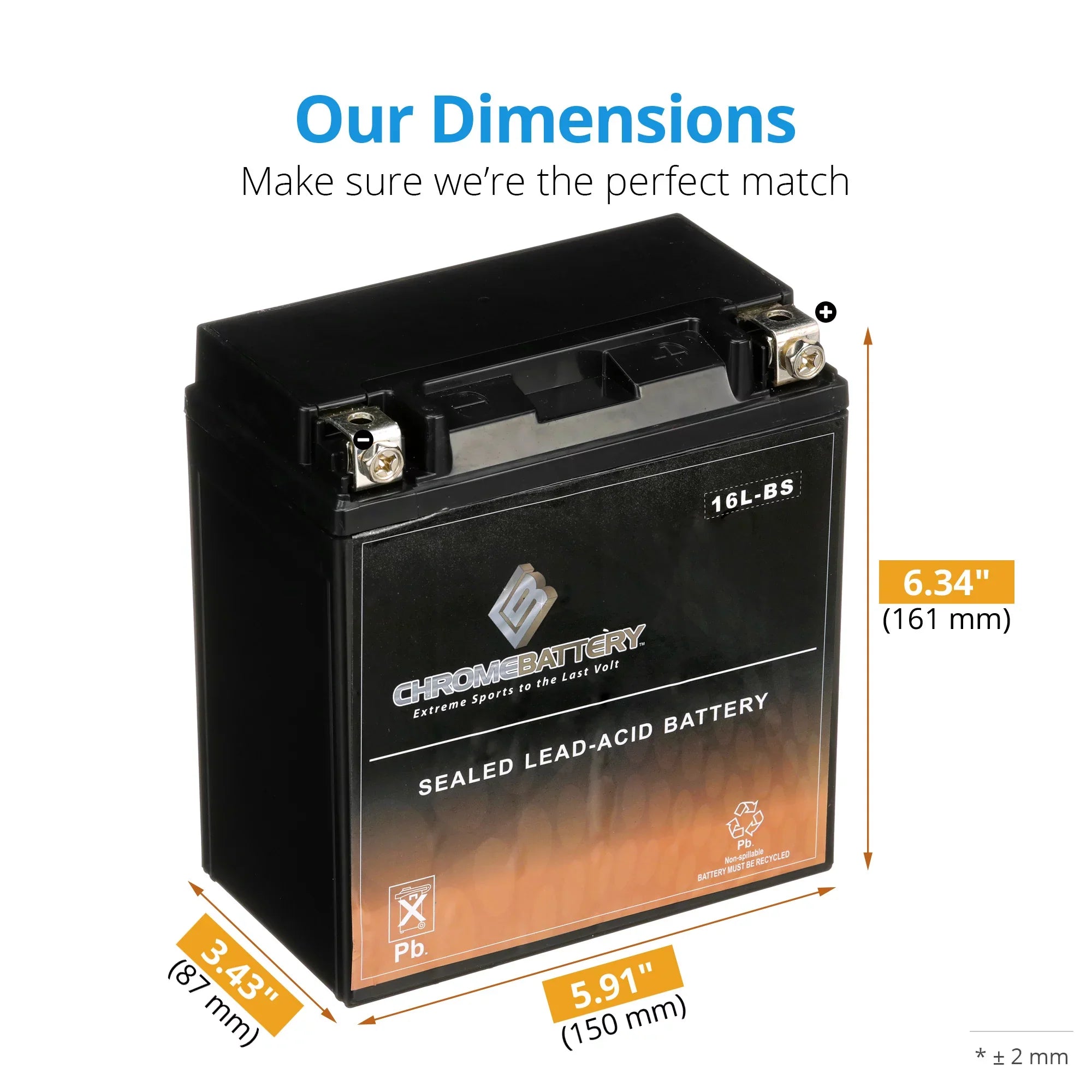 12 Battery (16L-BS Ah, Pwc Js400 (jet Battery Chrome Kawasaki Ski) (76) Year Volt,14 for CCA) 230 YTX16L-BS