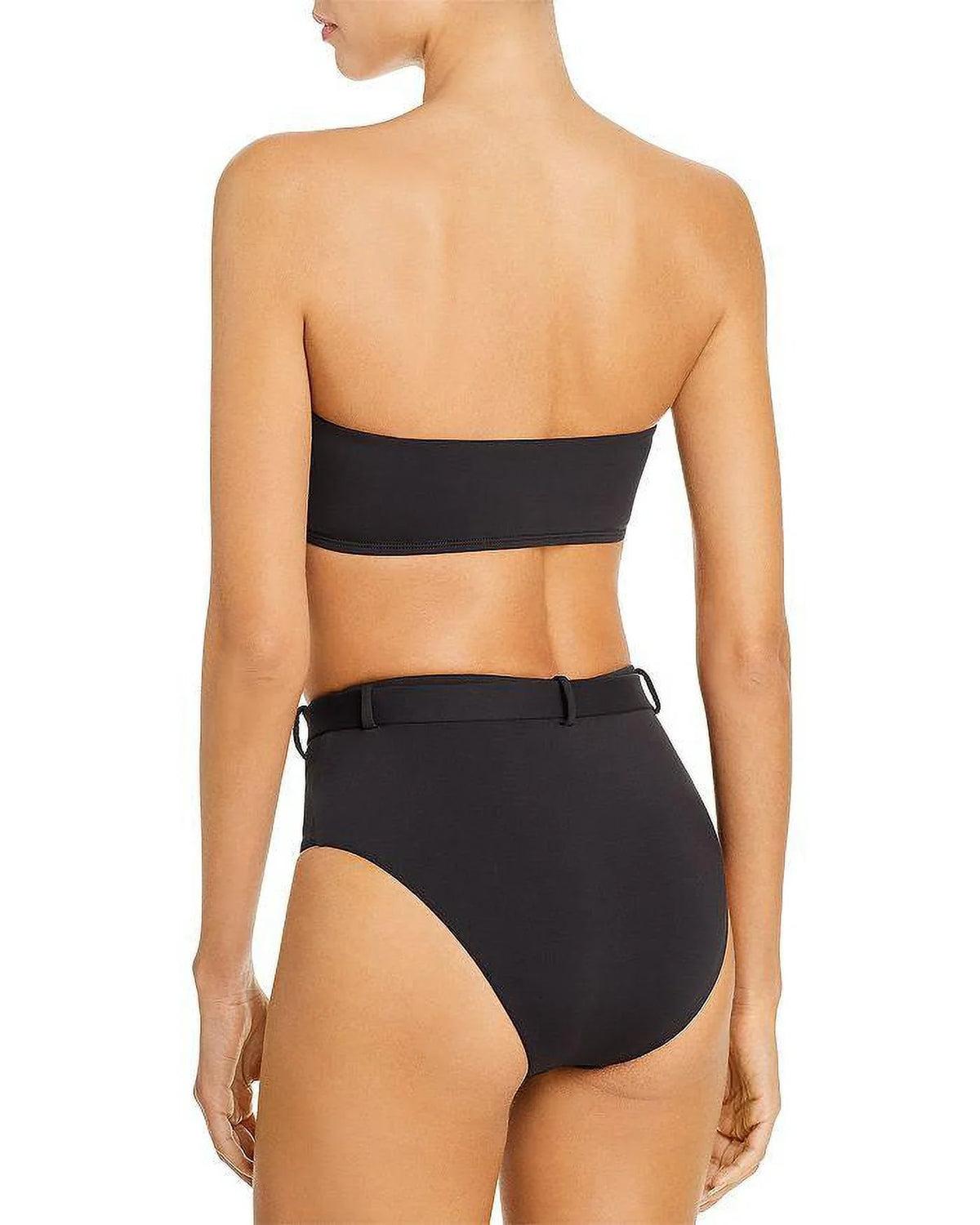 BLACK Bottom, Belted US High-Waist Large Bikini Aqua Swim