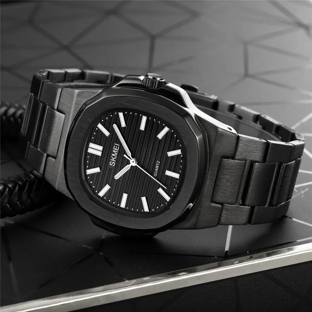 Men Wristwatch Male Luxury Gift Gold Quartz For Steel Business Watch