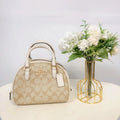 Sydney CHALK Signature Coach IN In LIGHT KHAKI Canvas Satchel CA591