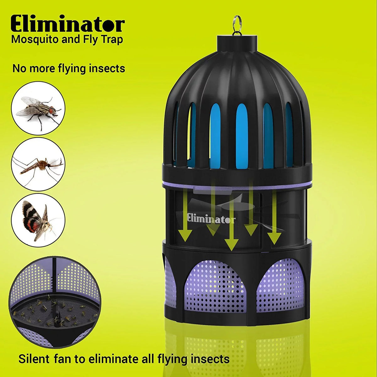 and Killer Bright LED Flies with Rid Fly Indoor Commercial Trap [UPGRADED] Eliminator for Mosquitoes Mosquito and Attracter All Mosquito and Powerful of Catcher & Fan/Get UV Light Residential Use