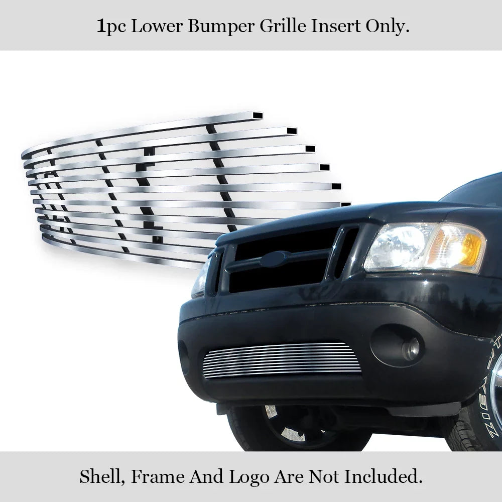 APS Steel Lower Stainless N19-C22358F Bumper 01-05 Explorer 2001-2003 Insert Silver with Premium & Grille Horizontal Trac Billet Sport Sport Compatible