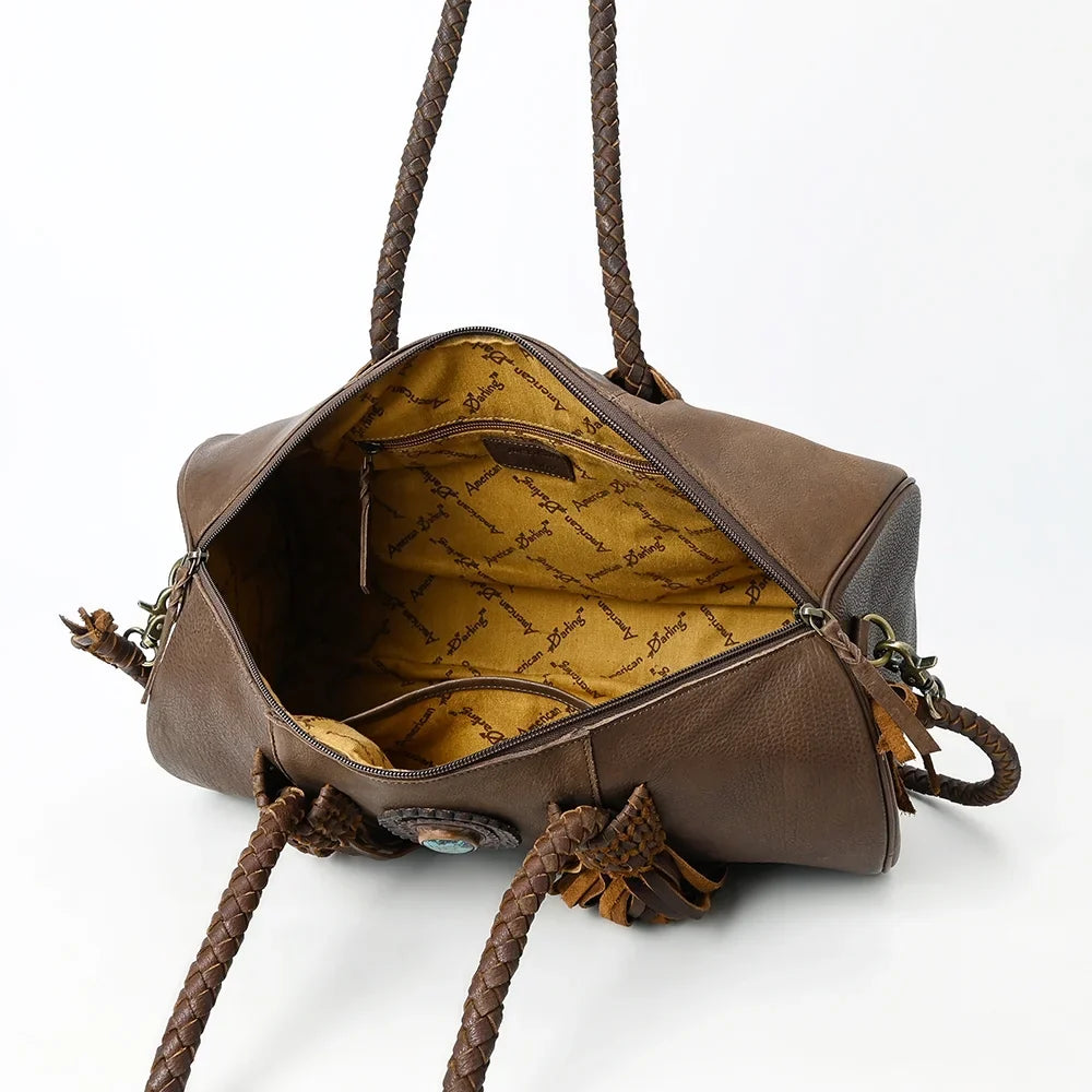 Duffel women western AD purse handbag Genuine bag Leather